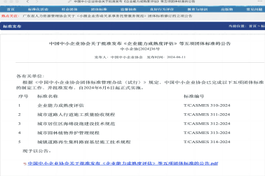標準發布|南京擎華參與編制的《企業能力成熟度評估(T/CASMES 310—20